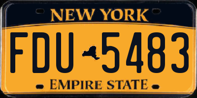 NY license plate FDU5483