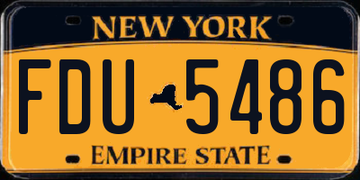 NY license plate FDU5486