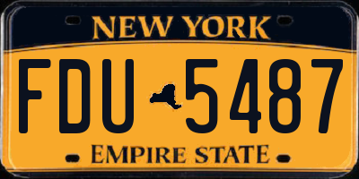 NY license plate FDU5487