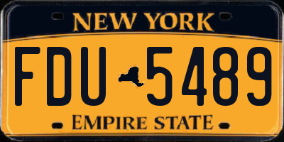 NY license plate FDU5489