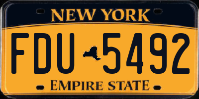 NY license plate FDU5492