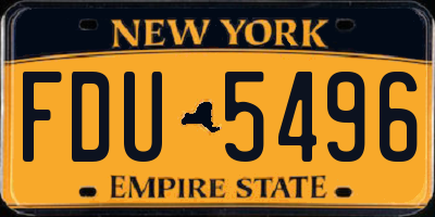 NY license plate FDU5496