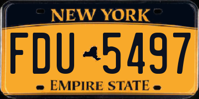 NY license plate FDU5497