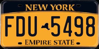 NY license plate FDU5498