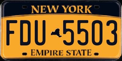NY license plate FDU5503