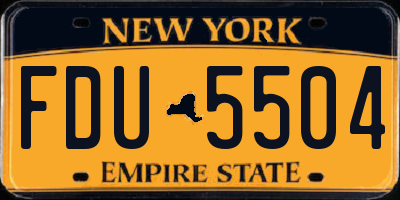 NY license plate FDU5504