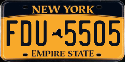 NY license plate FDU5505