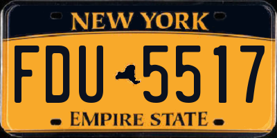 NY license plate FDU5517