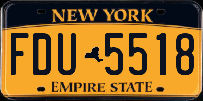 NY license plate FDU5518