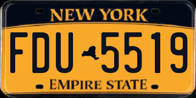 NY license plate FDU5519