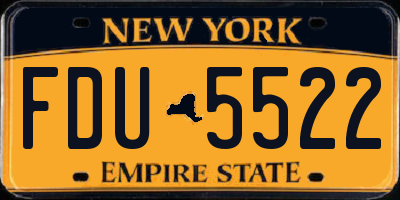 NY license plate FDU5522