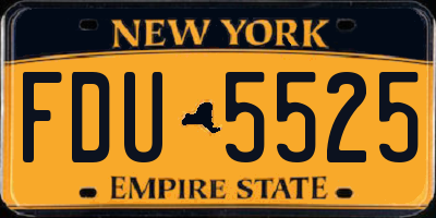 NY license plate FDU5525