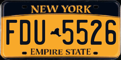 NY license plate FDU5526