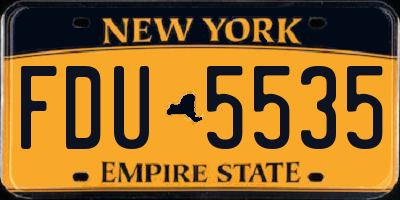 NY license plate FDU5535