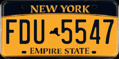 NY license plate FDU5547