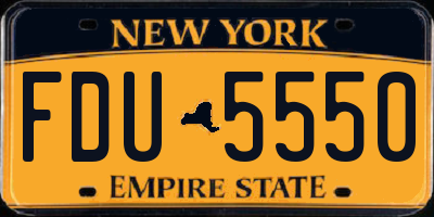 NY license plate FDU5550