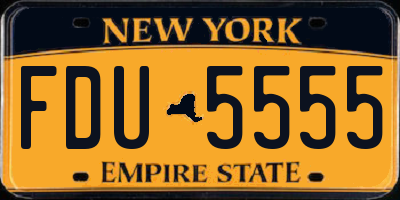 NY license plate FDU5555