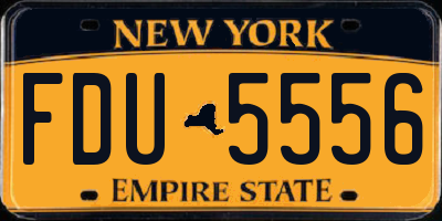 NY license plate FDU5556