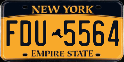 NY license plate FDU5564
