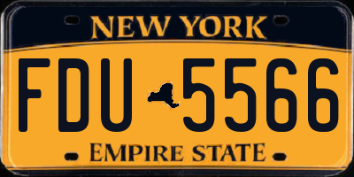 NY license plate FDU5566