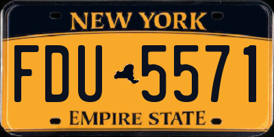 NY license plate FDU5571