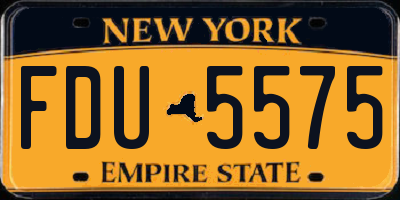 NY license plate FDU5575