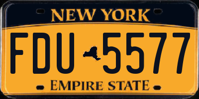 NY license plate FDU5577