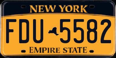NY license plate FDU5582