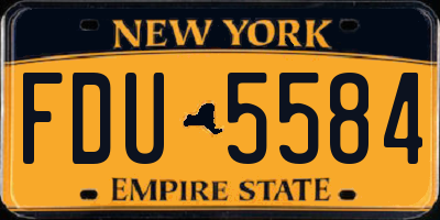NY license plate FDU5584