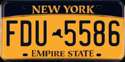NY license plate FDU5586