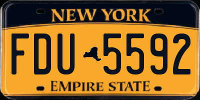 NY license plate FDU5592