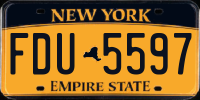 NY license plate FDU5597