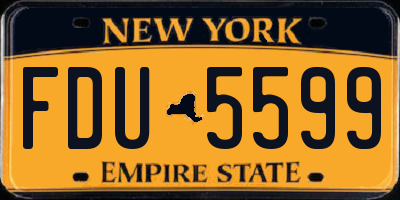 NY license plate FDU5599