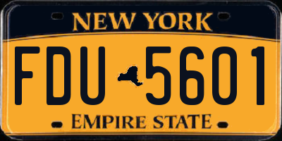 NY license plate FDU5601
