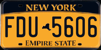 NY license plate FDU5606