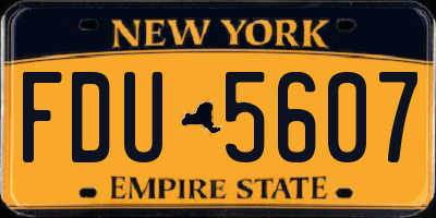 NY license plate FDU5607