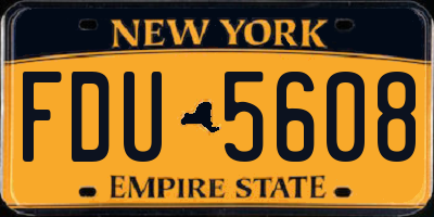 NY license plate FDU5608