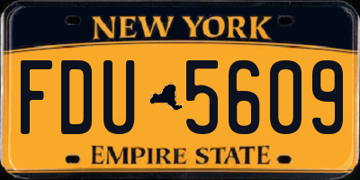 NY license plate FDU5609