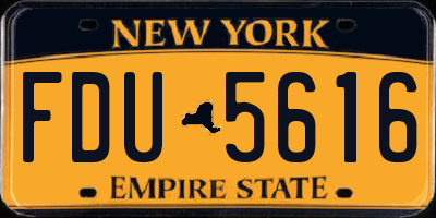 NY license plate FDU5616