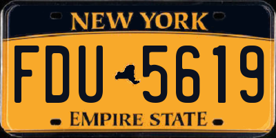 NY license plate FDU5619