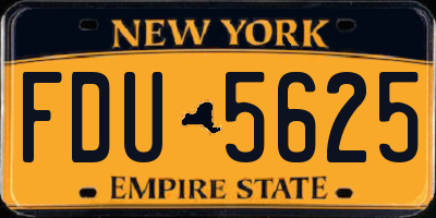 NY license plate FDU5625
