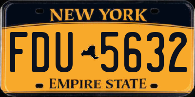 NY license plate FDU5632