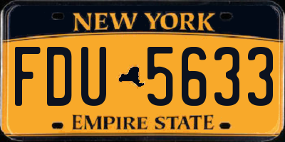 NY license plate FDU5633