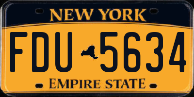 NY license plate FDU5634