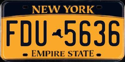 NY license plate FDU5636