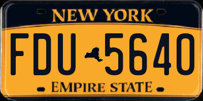 NY license plate FDU5640