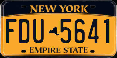 NY license plate FDU5641