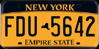 NY license plate FDU5642