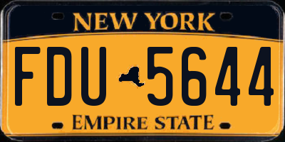 NY license plate FDU5644
