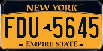 NY license plate FDU5645